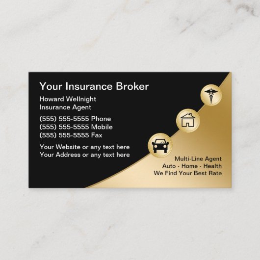 Classy Verzekeringsmakelaar Visitekaartjes (Voorkant)