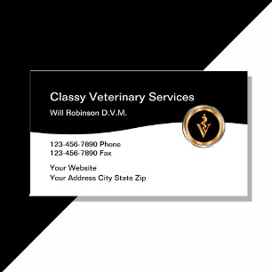Classy Veterinarian Pet Care Visitekaartje