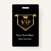 Classy VIP-badge bewerkbaar budgetontwerp Badge (Achterkant)