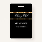 Classy VIP Member Club Guest Badge (Achterkant)