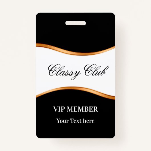 Classy VIP Member Club Guest Badges (Voorkant)