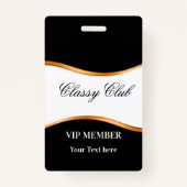 Classy VIP Member Club Guest Badges (Achterkant)