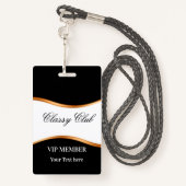 Classy VIP Member Club Guest Badges (Achterkant met draagriem)