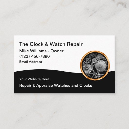 Classy Watch en Clock Repair & Appraisal Visitekaartje (Voorkant)