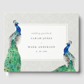 Classy Waterverf Peacock Weddenschap Welkom Gastenboek (Voorkant)