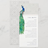 Classy  Waterverf Peacock Weddenschapskaart Kaart (Voorkant / Achterkant)