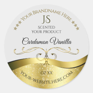 Classy Wavy Gold Décor Clair gris Étiquette