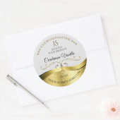 Classy Wavy Gold Décor Clair gris Étiquette (Enveloppe)