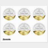 Classy Wavy Gold Décor Clair gris Étiquette (Feuille)