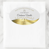Classy Wavy Gold Décor Clair gris Étiquette (Sac)