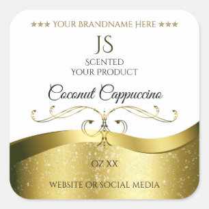 Classy Wavy Gold Decor Licht Wit Monogram Label