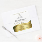 Classy Wavy Gold Decor Licht Wit Monogram Label (Envelop)