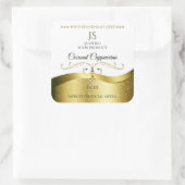 Classy Wavy Gold Decor Licht Wit Monogram Label (Tas)