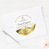 Classy Wavy Gold Decor Licht Wit Monogram Label (Envelop)