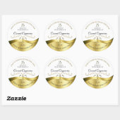 Classy Wavy Gold Decor Licht Wit Monogram Label (Vel)