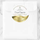 Classy Wavy Gold Decor Licht Wit Monogram Label (Tas)
