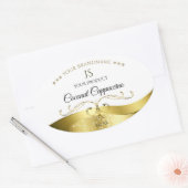 Classy Wavy Gold Decor Licht Wit Monogram Label (Envelop)