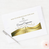 Classy Wavy Gold Decor Licht Wit Monogram Label (Envelop)
