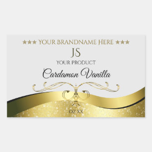 Classy Wavy Gold Decor Lichtgrijs Monogram Label
