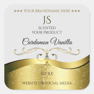 Classy Wavy Gold Decor Lichtgrijs Monogram Label