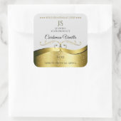 Classy Wavy Gold Decor Lichtgrijs Monogram Label (Tas)