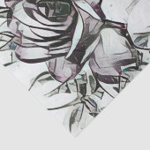 Classy Wedding Black White Roos Floral Pattern Tissuepapier (Detail)