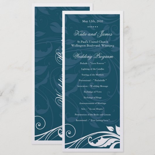 Classy Wedding Program Programma (Voorkant / Achterkant)
