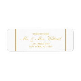Classy Wedding Return Address Labels Gold Foil