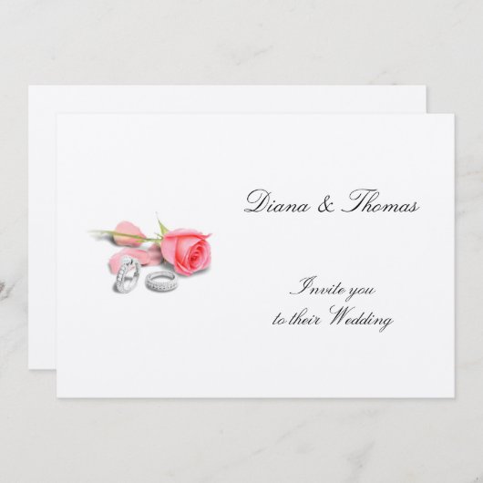 Classy Wedding Uitnodiging (Voorkant / Achterkant)