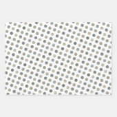 Classy White Blauwgroen en Silver Polka Dots Moder Inpakpapier Vel (Voorkant 3)