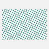 Classy White Blauwgroen en Silver Polka Dots Moder Inpakpapier Vel (Voorkant)