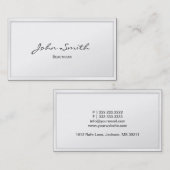 Classy White Border Beautician Visitekaartje (Voorkant / Achterkant)