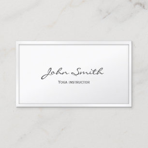 Classy White Border Yoga instructor Visitekaartje