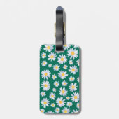 Classy White Daisy Flowers Botanisch Groen design Bagagelabel (Achterkant verticaal)
