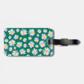 Classy White Daisy Flowers Botanisch Groen design Bagagelabel (Achterkant horizontaal)