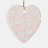 Classy White Daisy Flowers botanisch roze design Keramisch Ornament (Rechts)