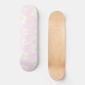Classy White Daisy Flowers botanisch roze design Skateboard (Voorkant)