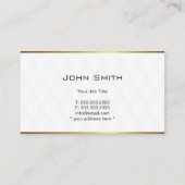 Classy White Diamond Grid Pattern Visitekaartje (Achterkant)