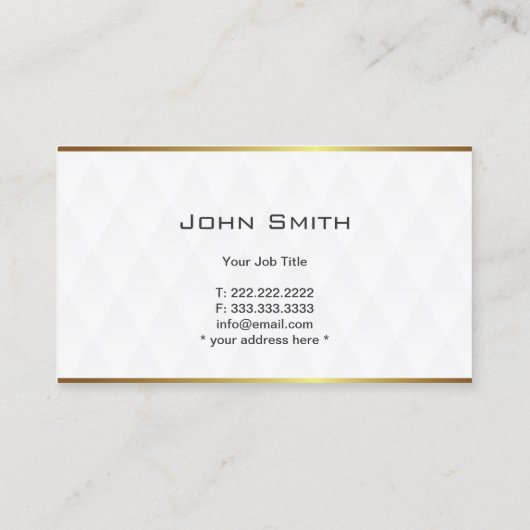 Classy White Diamond Grid Pattern Visitekaartje (Achterkant)