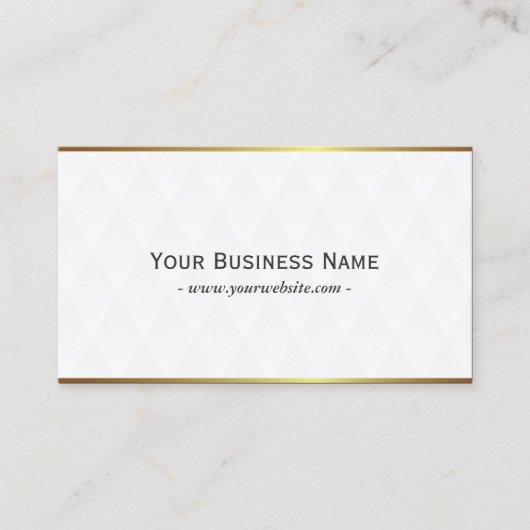 Classy White Diamond Grid Pattern Visitekaartje (Voorkant)