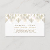 Classy White en legant Gold Geometric Pattern Visitekaartje (Achterkant)