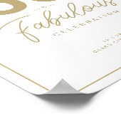 Classy White & Gold 50 & Fabulous Birthday Party Poster (Hoek)