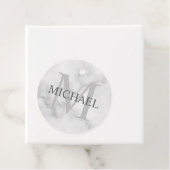 Classy White Marble - gepersonaliseerd monogram en Bedankjes Labels (In situ)