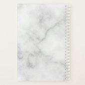 Classy White Marble - gepersonaliseerd monogram en Planner (Achterkant)