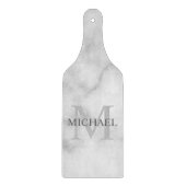 Classy White Marble - gepersonaliseerd monogram en Snijplank (Voorkant)