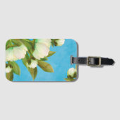 Classy White Peonies Floral Bouquet Bagagelabel (Voorkant (horizontaal))