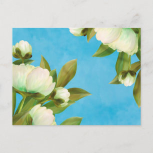 Classy White Peonies Floral Bouquet Briefkaart