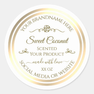Classy White Product Label Goud Lijst Roos