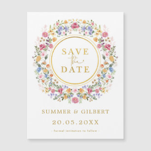 Classy Wildflower Garden Wreath Save the Date