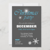Classy Winter Blue Christmas Party Invitations (Devant)
